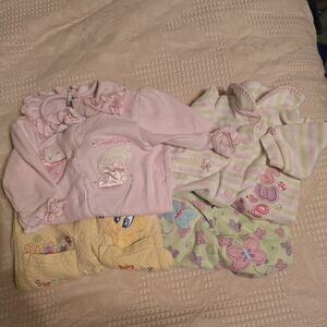 Infant baby girls newborn nb onesie lot of 4 items